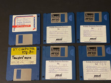 ATARI ST 3.5" DISKETTES USED MISC MERLIN  UOS COLLECTIBLE LOT-2X QTY-6 PIECES
