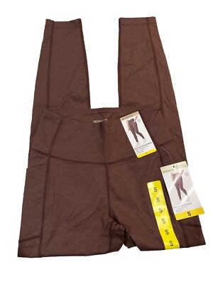 Mondetta Women's High Waisted Active Legging, Chicory Coffee Combo Size S