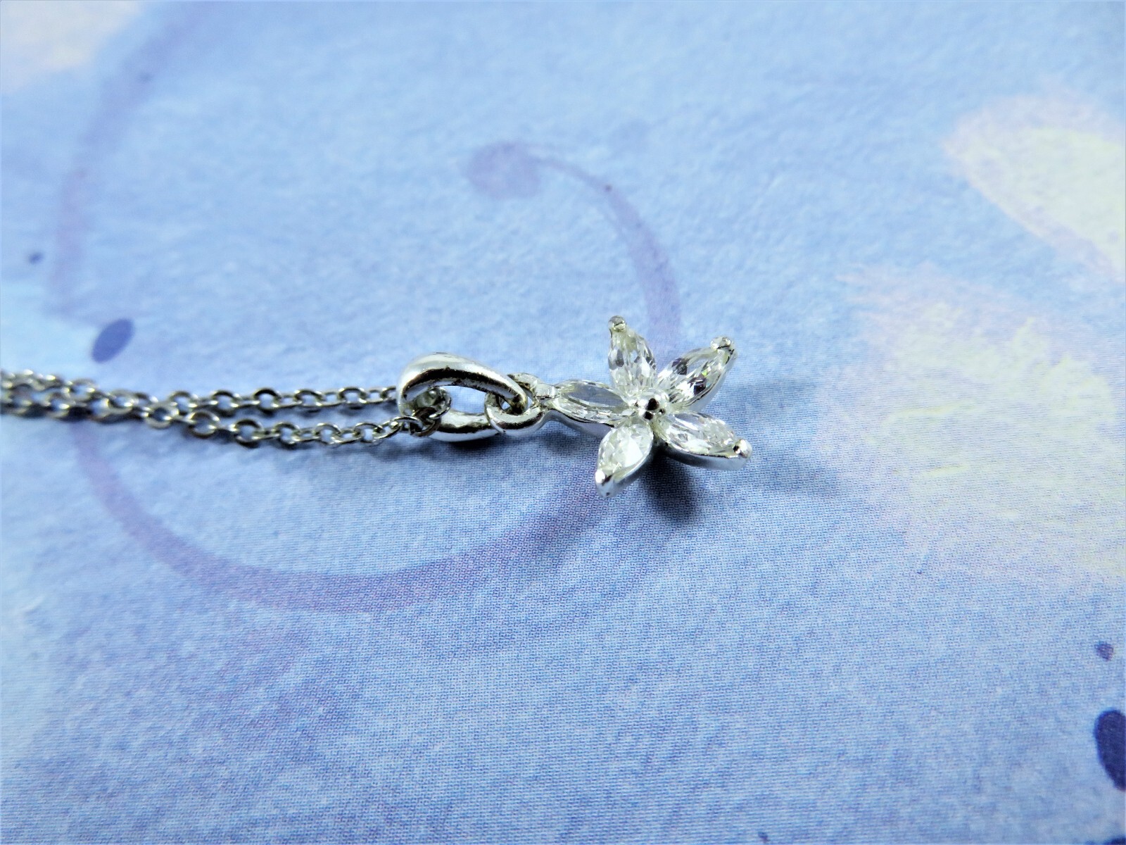 Crystal Flower Charm Necklace
