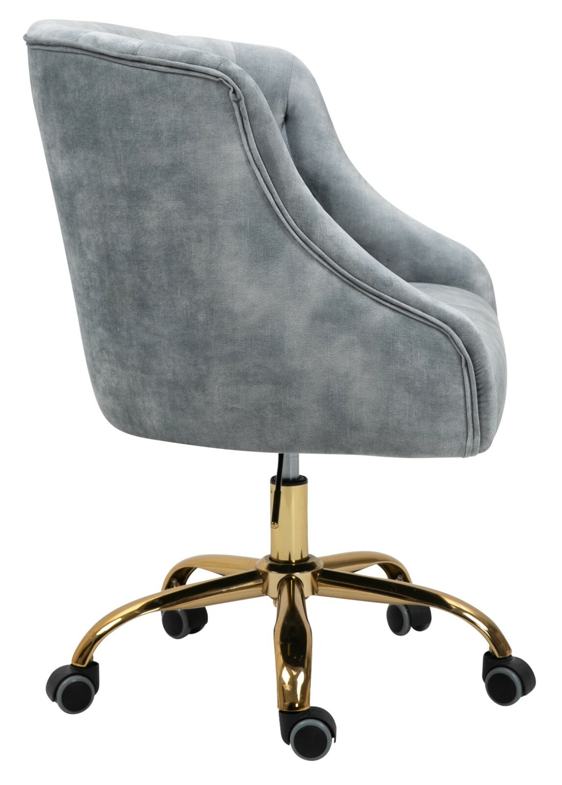 Silver Velvet Fabric Upholstered Tufted Office Chair Home Office Chair