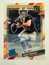 2023 Panini Clearly Donruss Jake Haener Rookie Auto Vintage Stripes /18 Saints