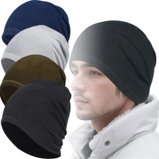 Fleece Ski Work Beanie Hats Winter Soft Warm Sports Riding Skull Caps for Men