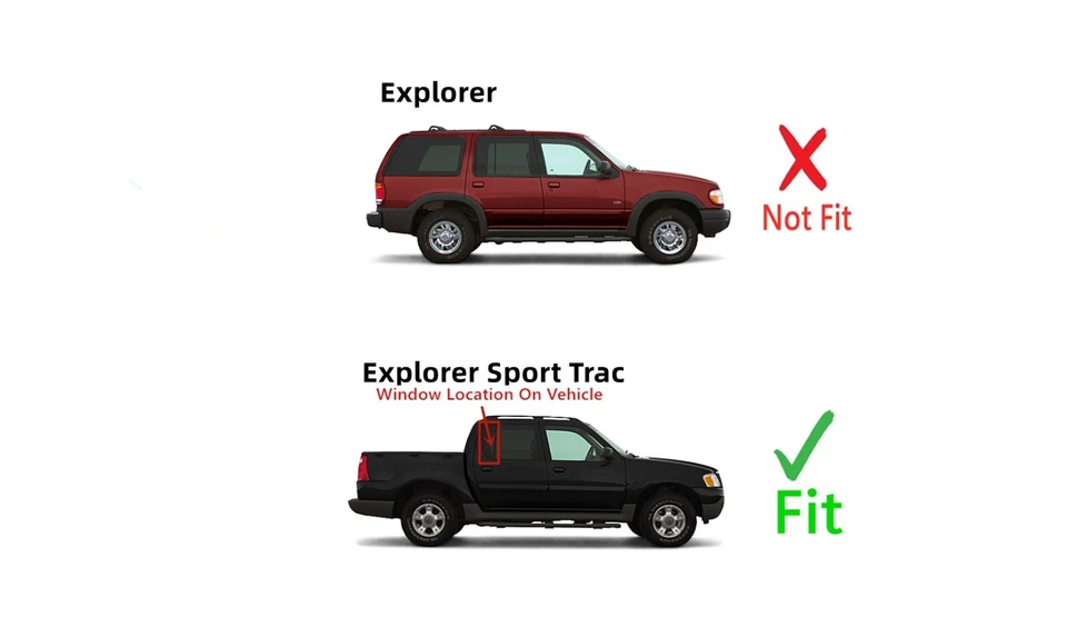 Fit 01-06 Ford Explorer Sport Trac Passenger Right Side Rear Vent Window Glass - Image 3 of 4