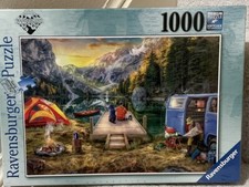 Ravensburger Campsite Lifestyle-Scenic Places Camping Rompecabezas Calm Campside De 1000 Piezas Para Adultos Y Niños A Partir De 12 Años, Color Azul, 27 X 20 (16177