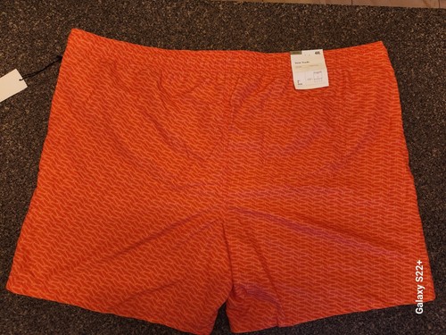 Men's 4XL Swim Trunks 7" Inseam Shorts, Big & Tall "Coral Poppy" - Picture 2 of 5