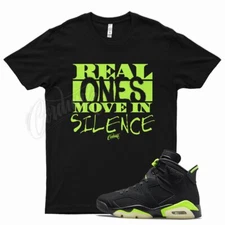 Black REAL T Shirt for J1 6 Electric Green Dunkman 18 Air Force VaporMax 