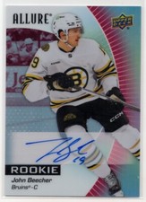 2023 2023-24 Upper Deck Allure Autographs Red Rainbow #135 John Beecher Boston