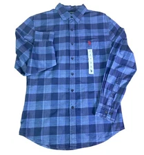 US Polo Assn Men’s Blue Plaid Long Sleeve Button Down Shirt Size Small