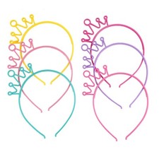 6 Mixed Color Plastic Crown Hair Tiara Princess Headband Hair band With Teeth