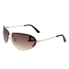 Retro Rimless Oval Sunglasses - Round Unisex Sun Glasses with Tinted Lens