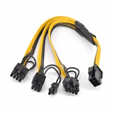 3pcs PCIe 6pin Female to 3 8pin 6 2 Male Extension Power Supply Cable 35cm