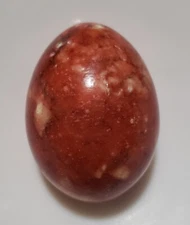 Vintage ~2.5" Stone Egg Burgundy Red Tan White Black Speckled Great Easter Wrap