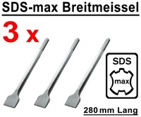 3 StüCk Sds-Max BreitmeißEl 280 Mm Lang StemmmeißEl FüR Bohrhammer Stemmhammer
