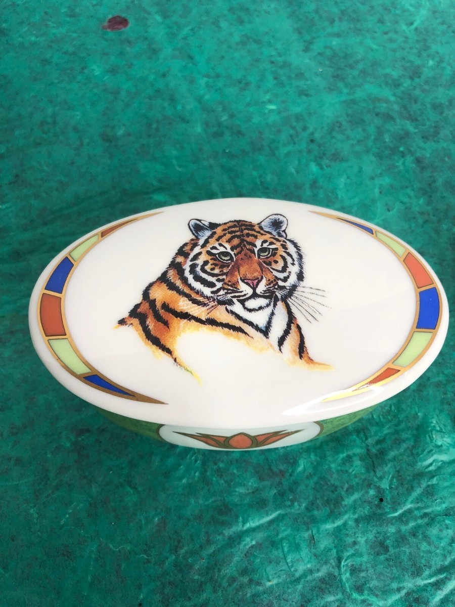 Lynn Chase Tiger Raj 1994 Porcelain Trinket Boxes | eBay
