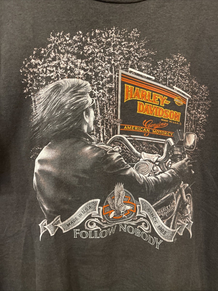 80s Harley davidson tシャツ VTG 80s HARLEY DAVIDSON MOTORCYCLES FIRST IN FLIGHT T SHIRT