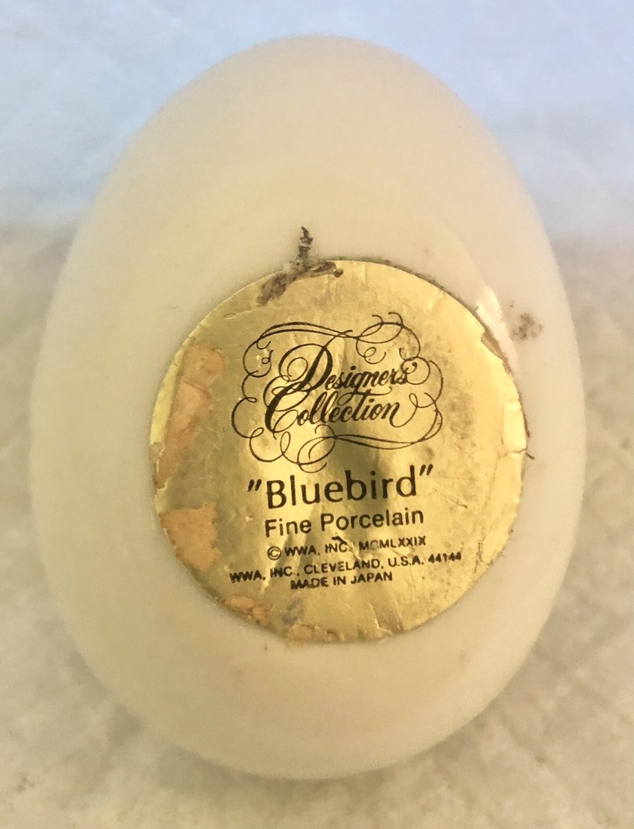 Vintage Japan Fine Porcelain Egg Designers Collection WWA Bluebird