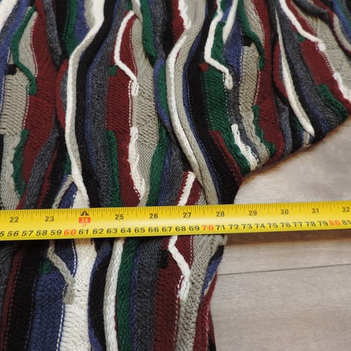 Bergati Coogi Style Multi Color 3D Chunky Cable Knit Sweater 4XL Vintage 90s - Picture 6 of 7