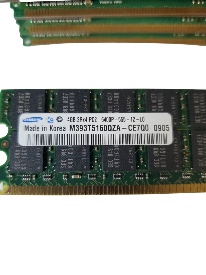 Lot(10) SORTED. (4)HYNIX 4GB 2Rx4 PC2-5300F Server RAM with Heatsink, (6) 4GB SA - Image 4 of 4