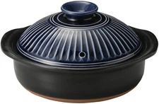Japanese 7.5 Inch Ginpo Kikka Donabe/Casserole Blue Lid New S-4658
