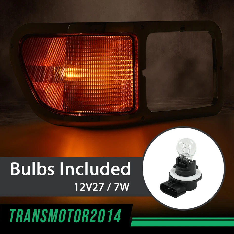 Left & Right Headlight Bezel Signal Corner w/ Bulb Fit For 00-15 Ford F650 F750 Foto 3 de 4