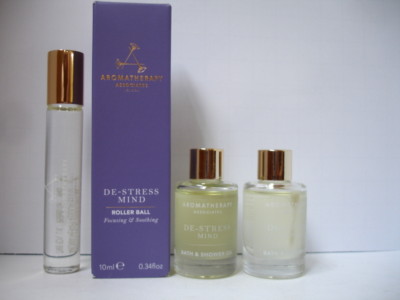 AROMATHERAPY ASSOCIATES De-Stress  Bath & Shower Oil AND Roller Ball Treatment