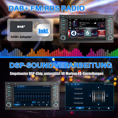 Für VW T5 Multivan Transporter DAB+ 6+128G Android 14 Autoradio Carplay Navi RDS - Bild 14 von 16