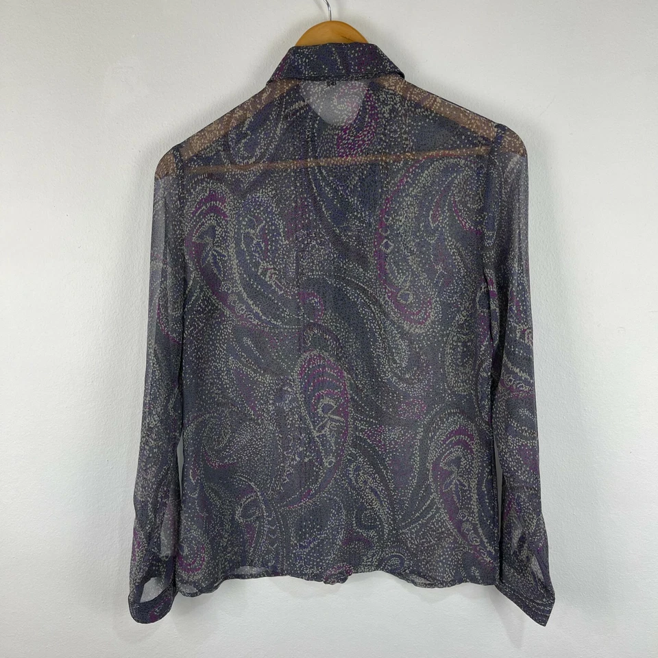 Blusa feminina Gap tamanho XS extra pequena multicolorida paisley manga longa 23104 - Imagem 4 de 4