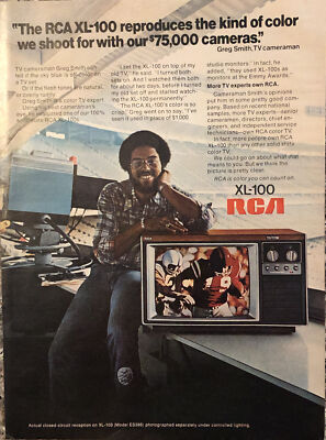 1974 RCA XL-100 Color TV Television PRINT AD Greg Smith VTG 70s