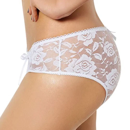 Slip bikini sexy donna intimo all'uncinetto mutandine pizzo trasparente - Foto 9 di 14