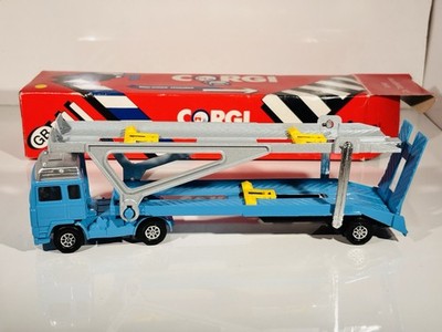 Corgi Juniors Red Box Volvo Globetrotter Car Transporter - Blue