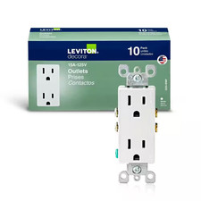 Decora 15 Amp 125 V Duplex Outlet/Receptacle, White 10-Pack 5325-WMP