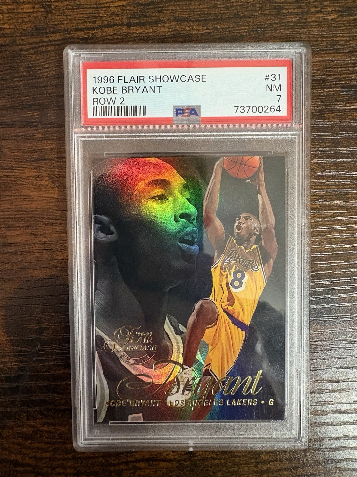 1996-97 Fleer Flair Showcase Kobe Bryant #31 Row 2 Rookie PSA 7 Lakers