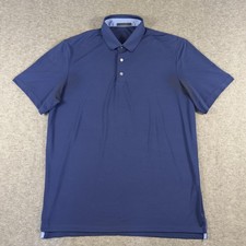 Greyson Polo Shirt Mens Large Navy Blue Golf Performance Stretch Wolf