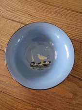 Blue Babbacombe Torquay Redware Pottery With Seagull Devon England Cereal Bowl 