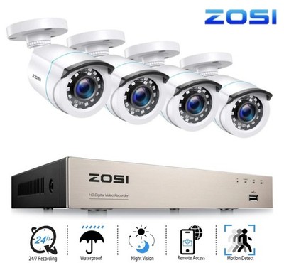 ZOSI H265+8CH 5MP Lite DVR 2MP 1080P Überwachungskamera Set IRNachtsicht OhneHDD