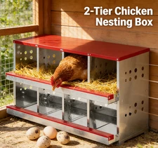 8 Compartments Chicken Nesting Box for Laying Eggs Roll Away Chicken Laying Hens