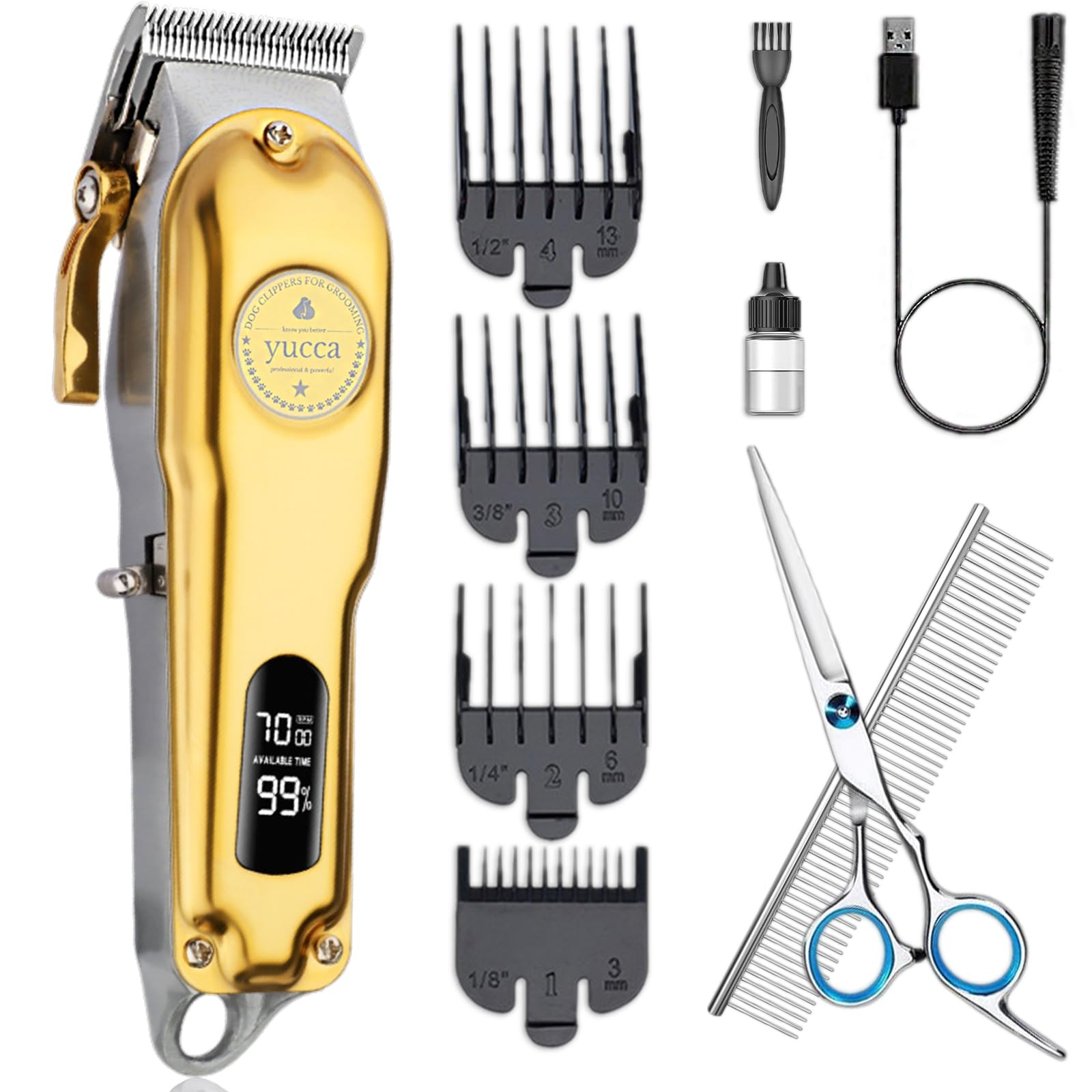 Dog Grooming Clippers for Thick Coats, Cordless, Professiona