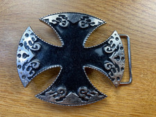 Rounded Iron Cross Belt Buckle