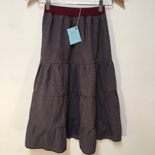 Skirt Girls M 8 Maxi Burgundy Plaid Ruffle Tiered 100 Cotton Mom and Pop's Kids