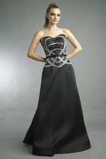Strapless Beaded Bodice Gown