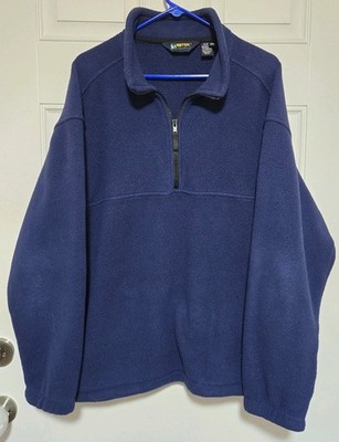 Eddie Bauer Jacket Mens Large Blue Ebtek Fleece 1/4 Zip Outdoors Adult
