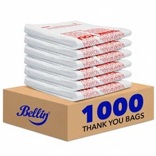 Bellin 1000 Bags T-Shirt Thank You Plastic Grocery Store Shopping Carry Out Bags