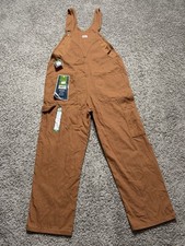 New Liberty Brown Duck Canvas Bib Overalls Mens Size 42x30 Workwear