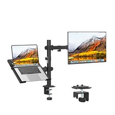 Monitor and Laptop Mount, Monitor Arm with Vented Tray for 13" to 27" LCD