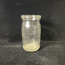 Cottage Cheese Clear Glass Uservo Dairy Advertising Container Embossed 12 Oz Net