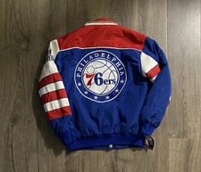 New Men Philadelphia Philly 76ers Sixers JH Design Reversible Bomber Jacket Dr J