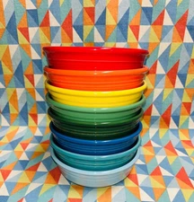 NEW FIESTA mixed bright RAINBOW  set 8 small cereal fruit BOWLS FIESTAWARE 14 oz