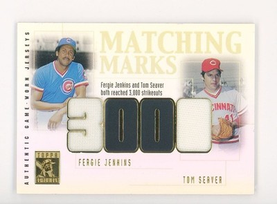 2002 Topps Tribute FERGIE JENKINS TOM SEAVER   Matching Marks Dual Relic