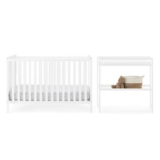 Delta Children Ruby 6-in-1 Convertible Crib Changing Table 2-Piece Set - Gr...