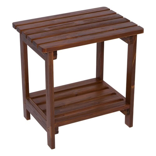 Mesa lateral rectangular tradicional de madera interior/exterior Shine Company en marrón - Imagen 4 de 4